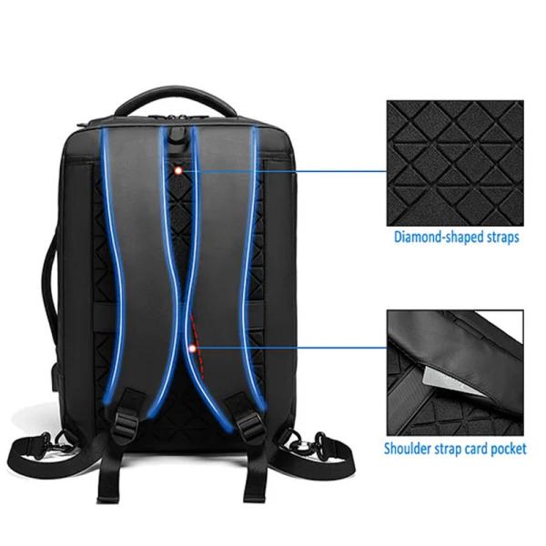 Large Capacity Work Computer Backpack , Unisex Nylon Business Laptop Rucksack