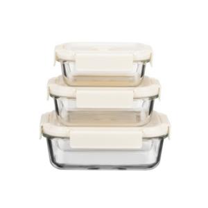 Contenedor de alimentos de vidrio al vacío de 370 ml, 640 ml y 1505 ml -40℃ a