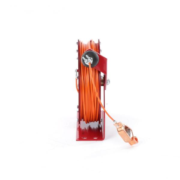 Retractable Nylon Coated Electric Cord Reel Industrial Rewind Static Grounding 50ft 100ft earthing reel drum