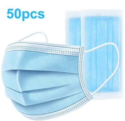 Adult Three Layers Disposable Face Mask Flexible Adjustable Earrings Eco friendly