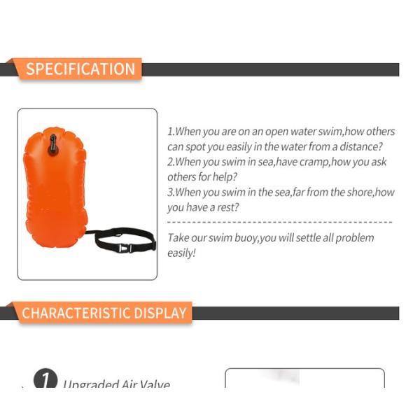 Light Weight PVC Inflatable Floating Storage Safety Swim buoy Open Water Marker  Swimming Buoy