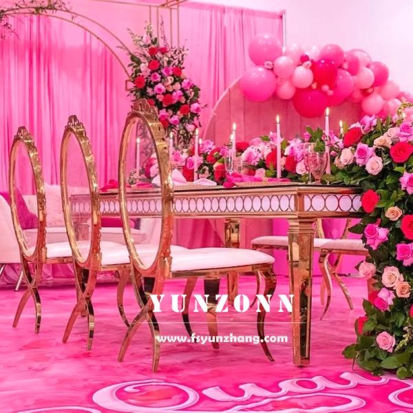 Wholesale Dubai Wedding Chivari Chairs with Stainless Steel Legs & Acrylic Back Made From Synthetic Leather