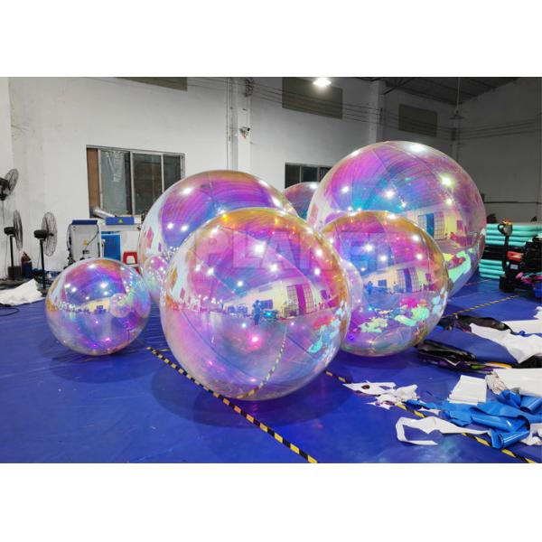 Shinny Floating PVC Iridescent Clear Sphere Mirror Balloon Holographic Rainbow Reflective Inflatable Mirror Ball