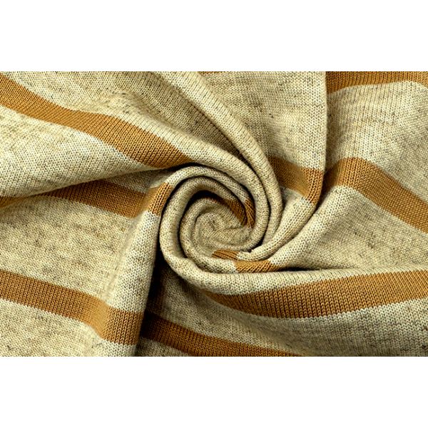 Organic Stripe Linen Fabric 22% Linen 78% Cotton Knitted Tweed Fabric