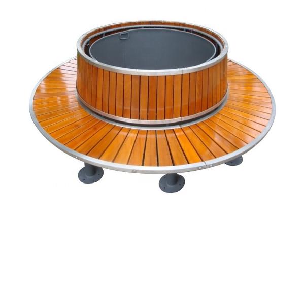 Rustproof Circular Garden Tree Seats With Solid Wood Metal Material ODM
