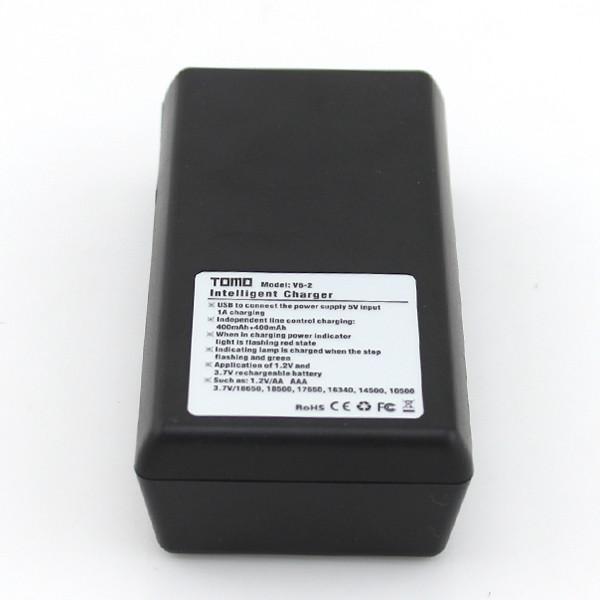 TOMO V6-2 Intelligent Battery Charger 5V usb charger for 1.2V & 3.7V 18650 / 16340 / 14500 /10440 Battery With USB Cable