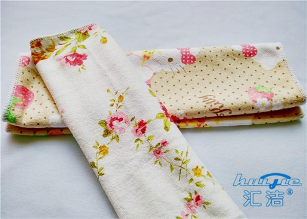 Microfiber Heat Transfer Printing Flower Clean Microfiber Cloth , 3pcs x 12 x 24