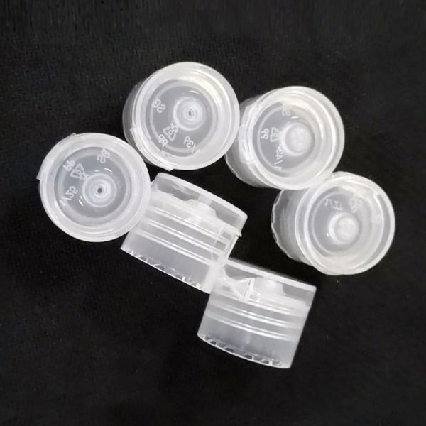 K902-1 Flip Top Plastic Cap ISO14001 Nontoxic Transparent 18/20/24/28mm
