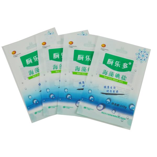 180*260mm Salt Packaging Pouch 3 Side Seal Recyclable Airtight Zipper Pouch