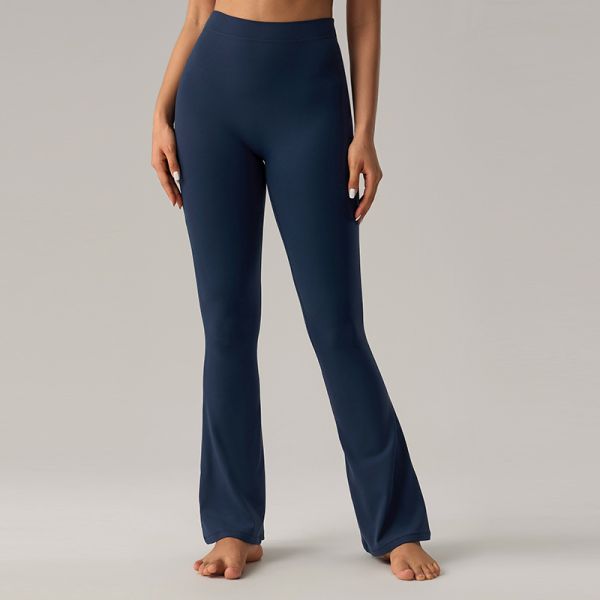 High Waisted Flare Yoga Pants Stretchy Tummy Control Royal Blue for Women Dance