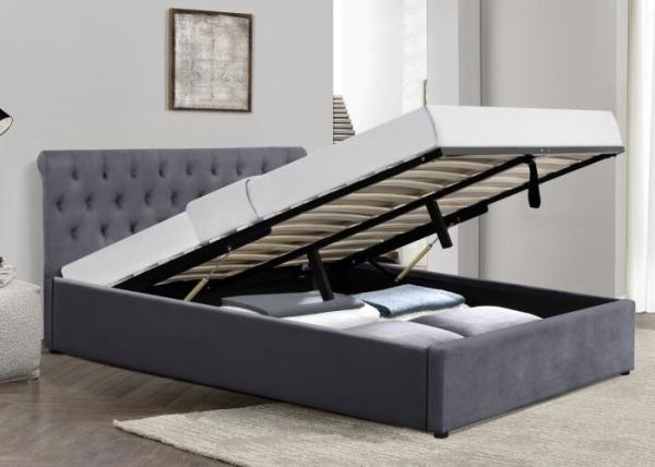 Plywood Upholstered Tufted Storage Bed