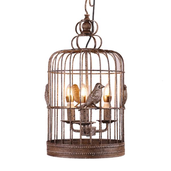 Rustic Cage Birds Chandelier for farmhouse Bedroom Sitting room lighting (WH-CI-83)
