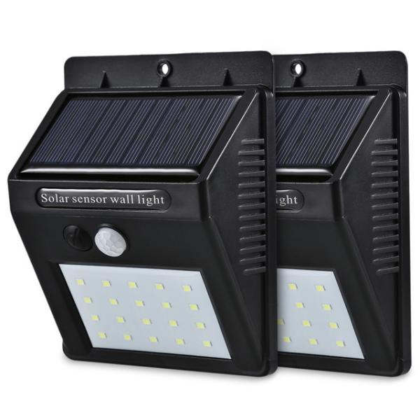 Luzes solares exteriores do jardim com sensor de movimento 20 liga de alumínio Shell de 40 50 diodos emissores de luz