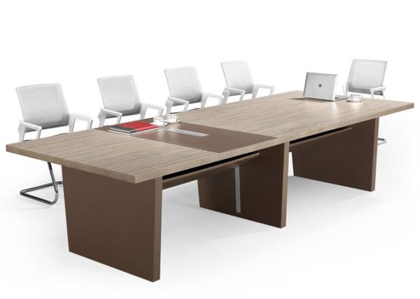 Modern Oval Meeting Table Melamine Faced MDF Board Material With Metal Frame