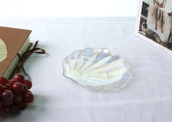 Rainbow Shell Crystal Lead Free Glass Tray Plate,Seashell Dinner Plate
