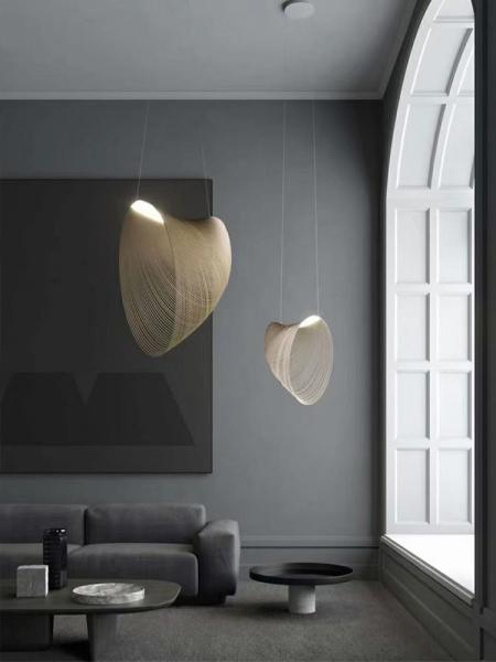Nordic Minimalist Wooden Led Pendant Lights Designer Art Lustre for Living Room Dinning Room Cafe lamp（WH-WP-76)