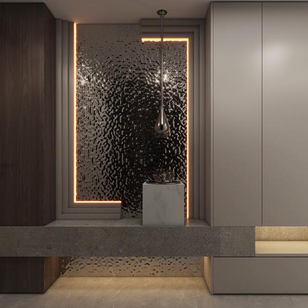 Bamboo Charcoal Water Ripple Wood Veneer Plate Carbon Crystal Plate Bamboo Wood Fiber Wall Panel