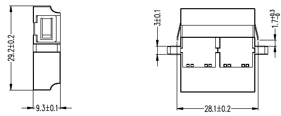 LC Female To LC Female Quad Fiber Optic Adapter With Color Blue Internal Shutter- Full flange