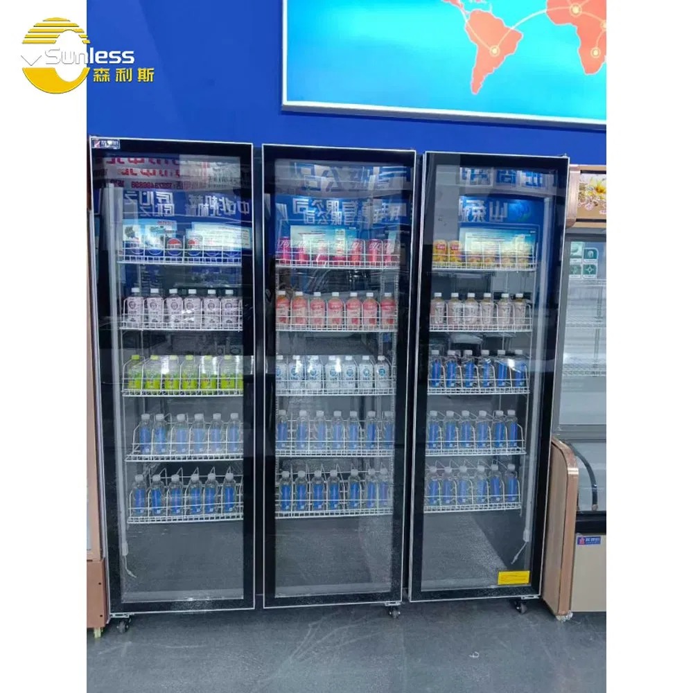Commercial Supermarket Beer Beverage Cooler Glass-Door Showcase Wine Display Refrigerator Fridge