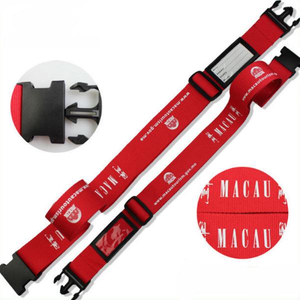 Promotional Luggage Bandage 5*180cm Dacron Logo Customized Lanyard