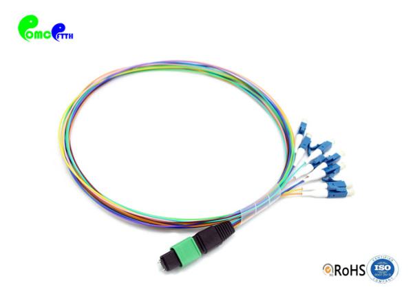 MTP Trunk Cable 9 / 125μm 8F MTP Male - LC UPC 0.9mm Fiber Optic Patch Cable 30cm SM LSZH Elite Type A
