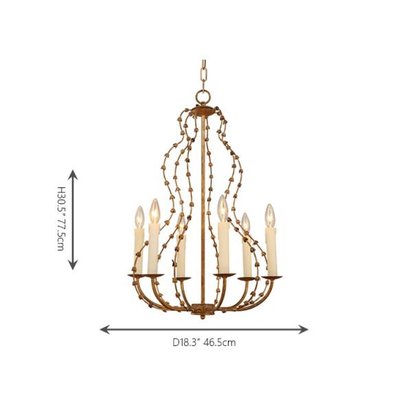 Country Rod iron chandelier lighting (WH-CI-50)