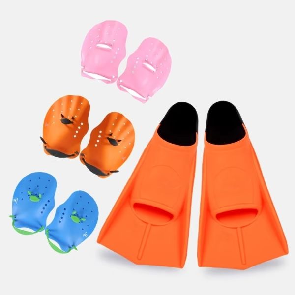 Silicone Adjustable Swimming Fins Durable Adult Size For Swimming Training