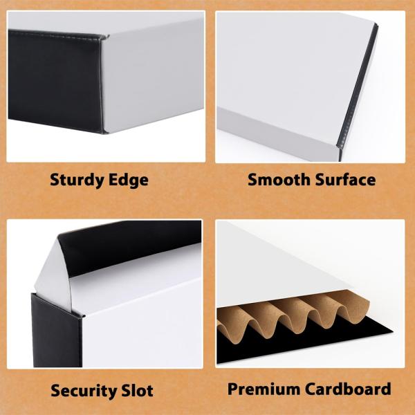 Materiais reciclados Logotipo personalizado Caixas de correio em cartão preto e branco para transporte marítimo de luxo