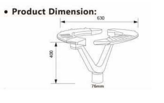 Lâmpadas de jardim de exterior de design europeu IP66 IK08 40W 60W 80W Iluminação urbana LED 5 anos de garantia