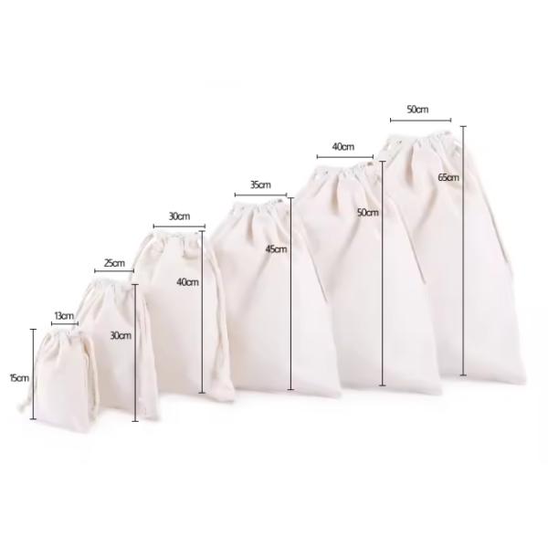 Eco Friendly Gift Drawstring Dust Bag 100% Cotton Canvas For Handbag