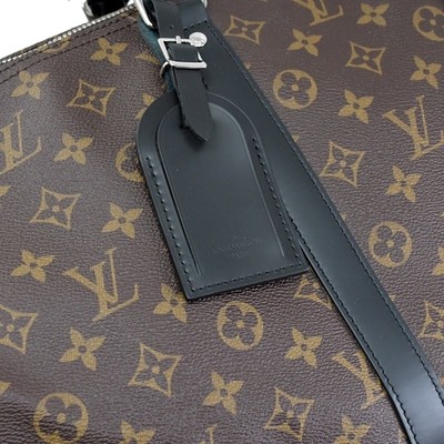 Makassar покрыл холст LV Keepall BandoulièRe 55 Louis Vuitton M56714