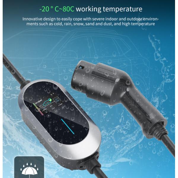 16a Ip65 Ac Ev Portable Electric Car Charging Station Adjustable Ev Charging Pile