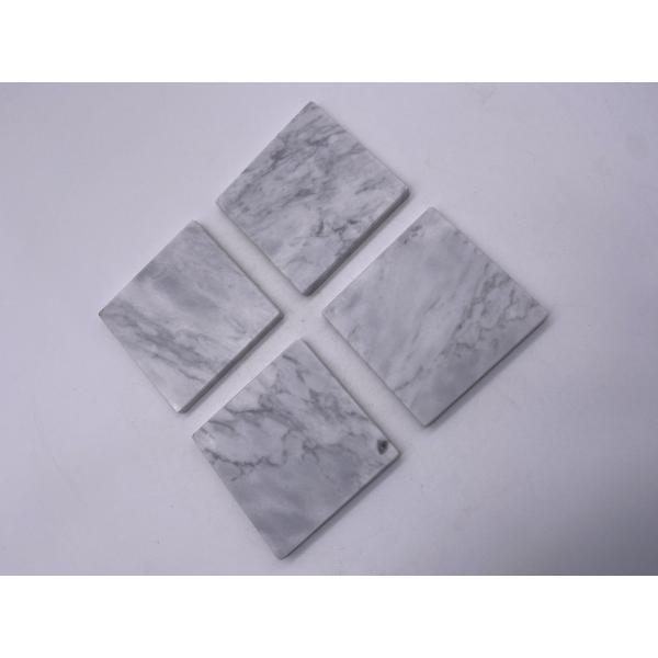 Eco Friendly Insulated Plain Stone Coasters Natural Marble Moisture Resistant