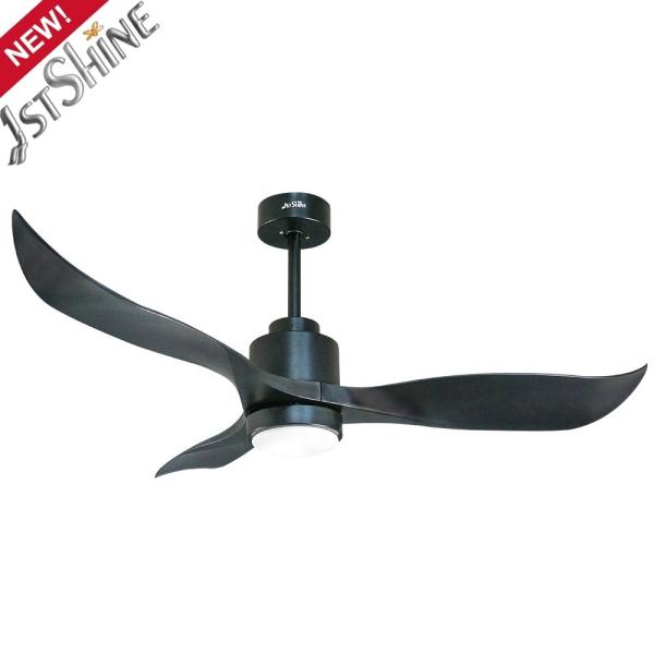 Material do corpo da lâmpada Metal 52 polegadas Preto 3 lâminas ABS DC 35W Simples ventilador de teto decorativo com luz LED