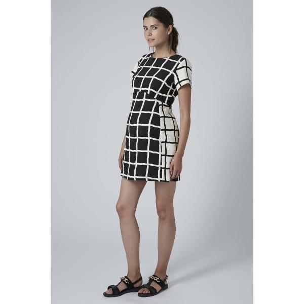 Windowpane Check Print maternity dresses for pregnance office lady