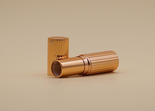 Textured Lip Balm Tubes , Shiny Gold Empty Aluminum Lipstick Tube