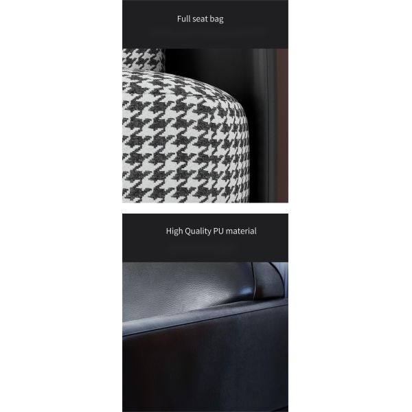 Simple Modern Small Apartment Living Room Light Luxury Houndstooth Fabric Sofa Single Hotel Negotiation Chair Leisure Lazy Sofa