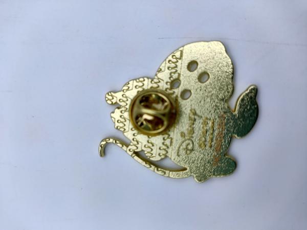 Diecast Metal Brooch Pin  , Cinderella Anniversary Pin Colour Filling