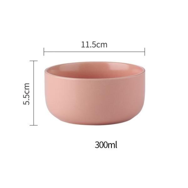 Morandi Color Anti Skid 300ml Porcelain Salad Bowl Glazed Pasta Bowl