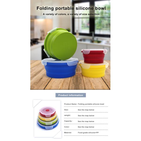 BPA Free Silicone Foldable Lunch Box 4Pcs For Camping