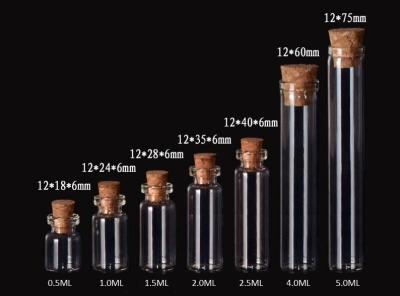 12mm  Mini  Glass Jars Bottles with Cork lid, Glass Bottles for Decoration, Arts & Crafts, Projects, Party Favors