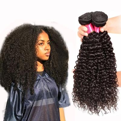 O cabelo brasileiro do cabelo do Virgin 7A da textura encaracolado, o molhado e o ondulado do Virgin empacota a extensão