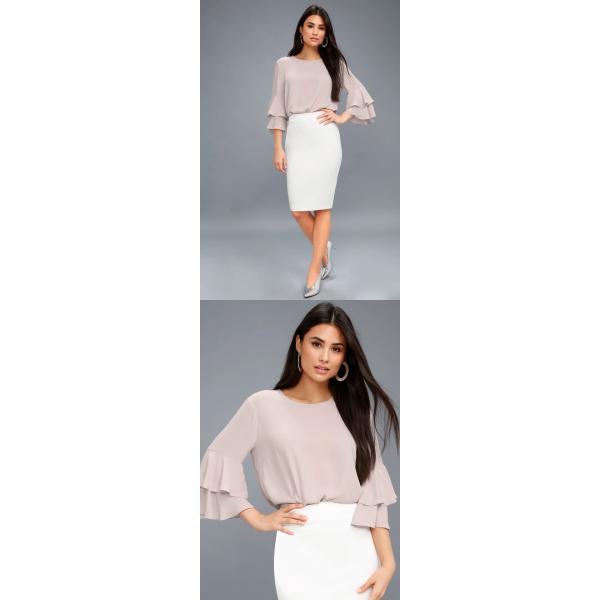 Guangzhou Ladies Clothing Three Quarter Tiered Sleeves Top