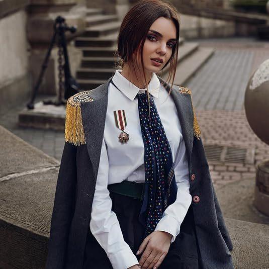 Blazer Shoulder Epaulets Tassel Chain Epaulet Punk Fringe Shoulder Badge Epaulet/Kpop Fringed/Tassel Metal Punk Shoulder Epaulette/Dpikes Brooch