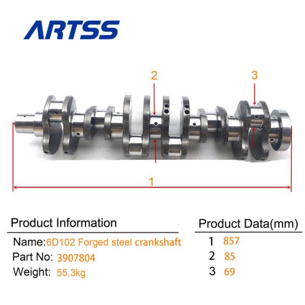 Forged Steel Cummins Crankshaft 3907804 3929037 Fit 6BT5.9 6D102 6BT