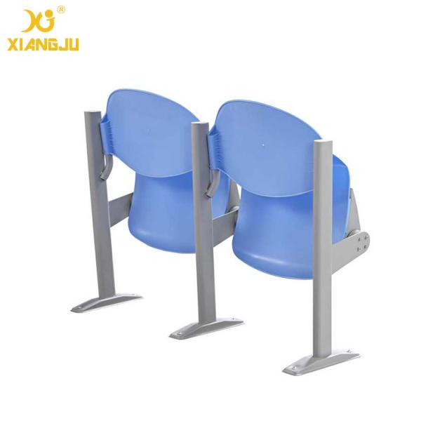 Blue Plastic Seat Cold Steel Frame Folding Chair Set for Lecture Hall