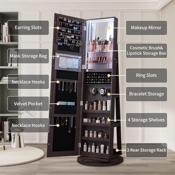 Frameless Full Length Mirror Cabinet Rectangle Wood Mirror Cabinet Customized