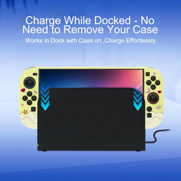 Pastel Yellow Macaron Split Case for Switch 2 & PC - Cute Cartoon Girl Detachable Protective Shell