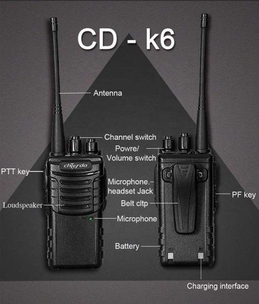 Chierda CD-K6 Long Range Walkie Talkie 7KM Range 16 Channels