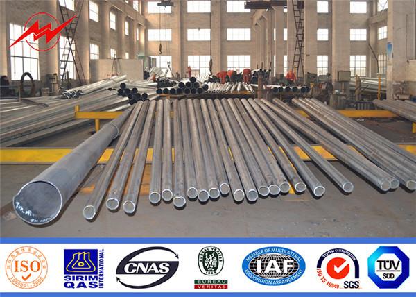 High Tension Steel Utility Pole , Electric Transmission Line Tower Galvanized